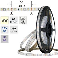 MCLED Pásek LED SMD2835 WW, 60LED/m, 4,8W/m, DC 12V, 360lm/m, CRI90, IP68, 10mm, 5m