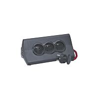 LEGRAND Přívod prodlužovací 1,5M 3zásuvka 230V/16A 3X2P+T 2xUSB IP20 černá