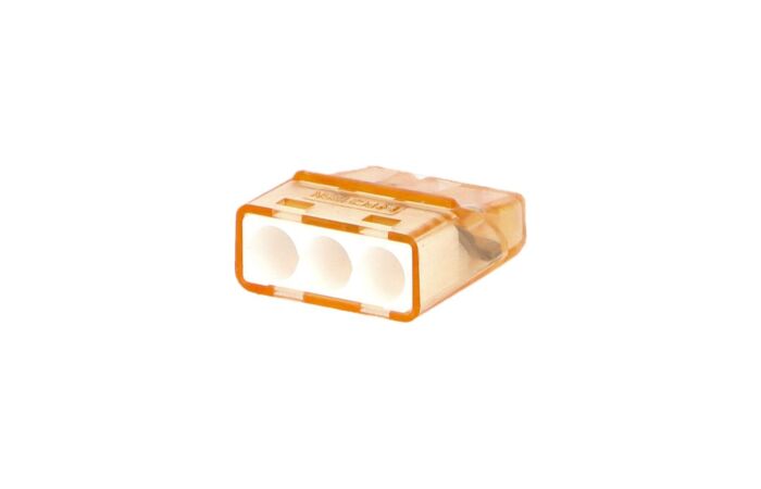 HEAVY POWER Svorka PC213-S bezšroubová 3x2,5mm transparentní/oranžová