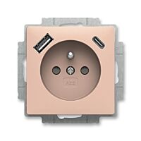 ABB ZONI Zásuvka 5569T-A32357 242 jednonásobná s clonkami, s nabíjením USB-A, USB-C, purpurová