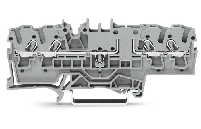 WAGO Svorka 2002-1861 4vodičová základní na DIN Lištu 35 x 15 a 35 x 7,5, 2,5 mm², šedá