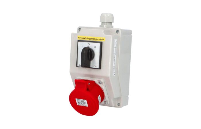 FAMATEL Krabice zásuvková L-0-P SB301 se spínačem I-0-II, IP44, 1x400V/16A/5 IP44