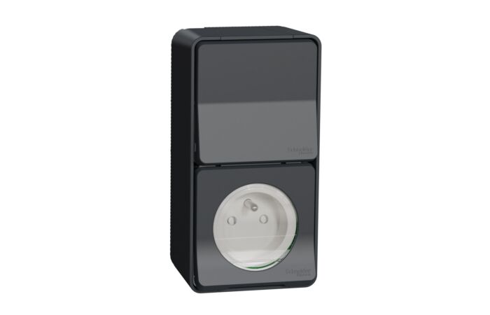 SCHNEIDER Zásuvka MUR 36028 230V IP55 šedá + přepí