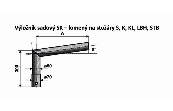 AMAKO Výložník SK 1/60 - 300 sadový lomený, žárový zinek