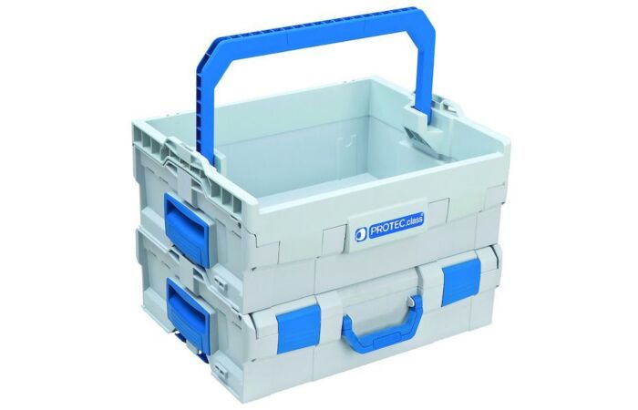 PROTEC Kufr set s boxem PLBOXXSK 442x361x186mm prázdný šedá/modrá