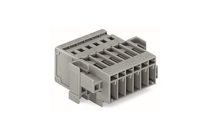 WAGO Konektor 769-606/004-000 1vodičový s pájecími piny CAGE CLAMP® 4 mm², šedá
