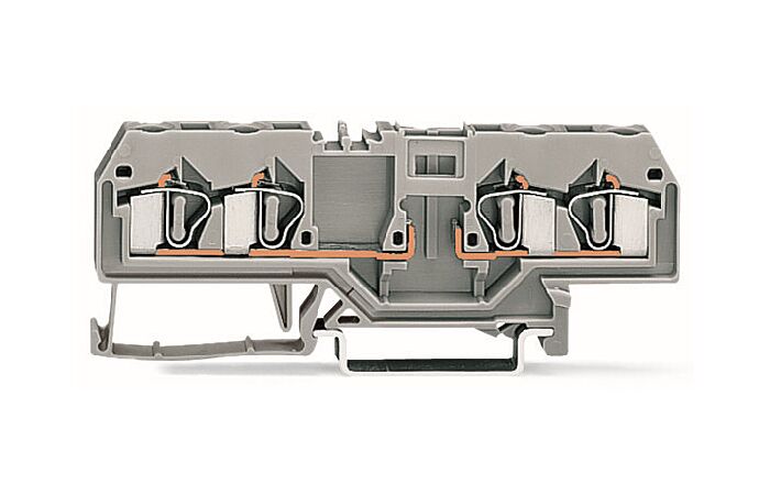 WAGO Svorka 281-656 4vodičová, základní, DIN, šedá