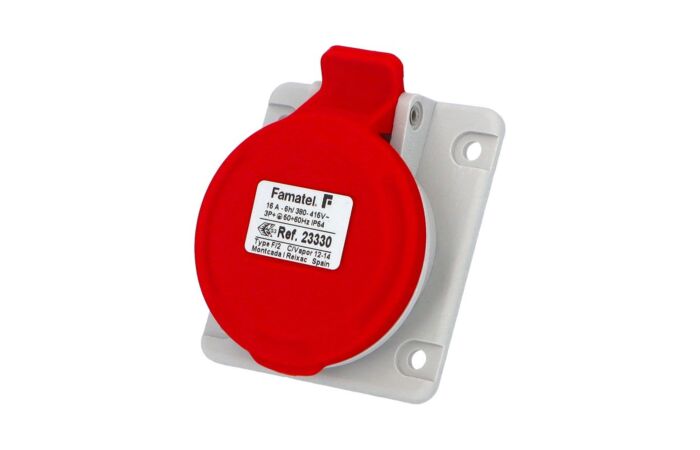 FAMATEL Zásuvka 16/400V 4-pól IP44 vestavná šikmá