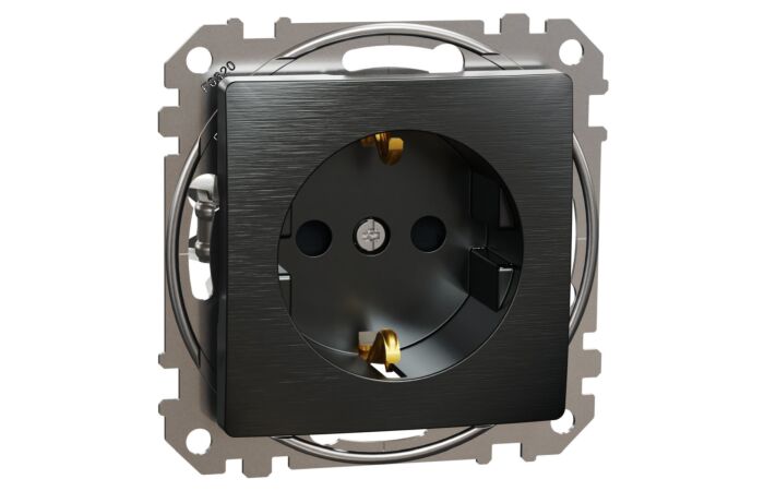 SCHNEIDER Sedna Design & Elements Zásuvka SCHUKO, Leštěný Titan