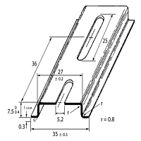 SCHMACHTL Lišta DIN 35x7,5 F5 perforovaná šířka otvoru 5,2mm pozink pasivovaná 1000mm