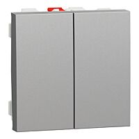 SCHNEIDER Spínač unica Přepínač dvojitý střídavý řazení 6+6 (5b), aluminium