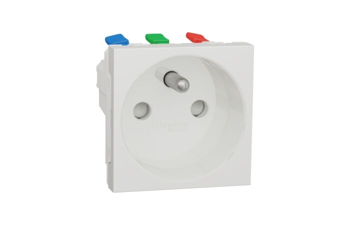 Zásuvka Unica 250V/16A 2P+E clonky bílá