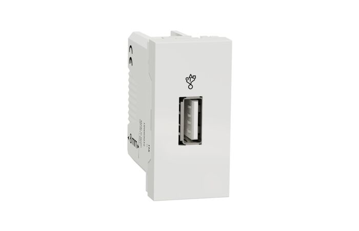 Zásuvka Unica USB 2.0 datová bílá 1M