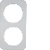 Rámeček 2-násobný, Berker R.1, alu/bílá