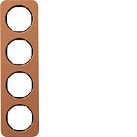 Rámeček 4-násobný, Berker R.1, hnědá kůž