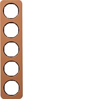 Rámeček 5-násobný, Berker R.1, hnědá kůž