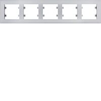 HAGER Rámeček LUMINA Intense WL5752 5-násobný vodorovný IP20 stříbrná mat