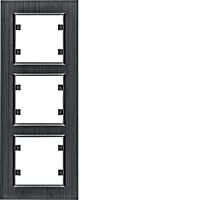 HAGER Rámeček LUMINA Passion WL9133 3násobný svislý IP20 hliník černá