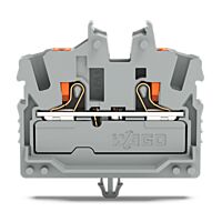 WAGO Svorka 2252-311 2vodičová průchozí Mini s ovládacím tlačítkem 2,5 mm², šedá