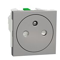 Zásuvka Unica 250V/16A 2P+E alu. skrytá