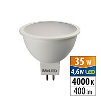 MCLED Žárovka LED 4,6W-35 GU5,3 4000K 400lm 100°