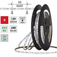 MCLED Pásek LED SMD2835 R, 120LED/m, 9,6W/m, DC 24V, 240lm/m, IP20, 8mm, 50m