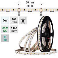 MCLED Pásek LED SMD2835 DW, 160LED/m, 9W/m, DC 24V, 1160lm/m, CRI90, IP20, 10mm, 5m