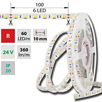 MCLED Pásek LED SMD5050 R, 60LED/m, 14,4W/m, 360lm/m, IP20, DC 24V, 10mm, 50m