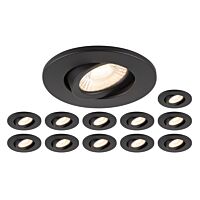 SLV Sada svítidel LED 12x8W 2700 - 6000K černá downlight výklopné 38° IP20