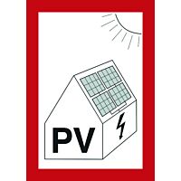 PROTEC Tabulka "PV" pro fotovoltaická zařízení A6, samolepící