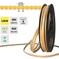 LED pásek COB UWW, 480LED/m, 12W/m, DC 2
