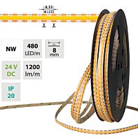 LED pásek COB NW, 480LED/m, 12W/m, DC 24