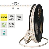 LED pásek COB UWW, 288LED/m, 19,2W/m, DC