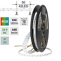 Pásek LED COB RGB 15W/m 24V IP20 50m
