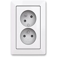 ABB ZONI Zásuvka 5513T-C02157 500 16A, dvojnásobná s clonkami, natočenou dutinou, IP40, bílá