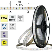 MCLED Pásek LED SMD2835 EWW, 60LED/m, 4,8W/m, DC 12V, 340lm/m, CRI90, IP68, 10mm, 5m