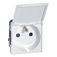 Zásuvka MOSAIC 2P+T s krytkou bílá