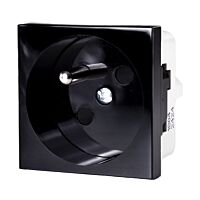 KOPOS Zásuvka modulární QUADRO, s kolíkem,, s clonkami, černá