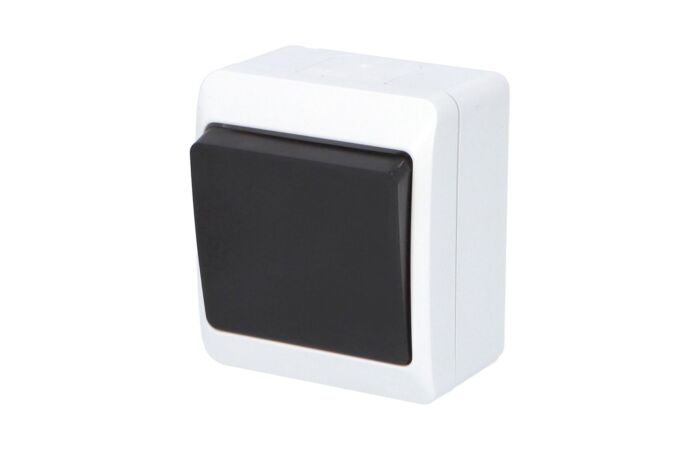 FAMATEL GALATEA Spínač křížový č.7 10A 230V na omítku IP44 bílá/černá