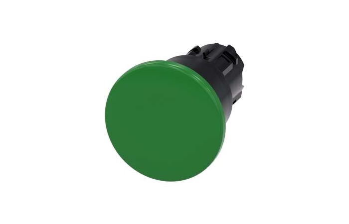 SIEMENS Tlačítko hřibové, 22 mm, kulaté, plast, zelená