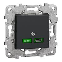 SCHNEIDER Zásuvka Unica Rychlonabíjecí konektor USB C (65W), Antracit