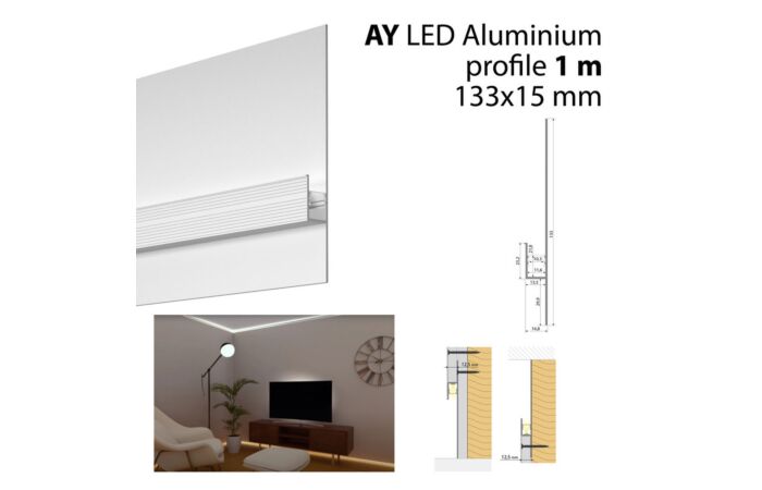 Hliníkový profil pro sádrokartony AY 1m