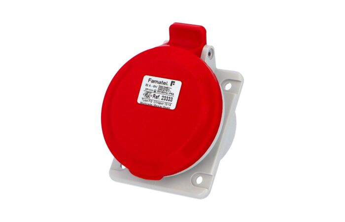 FAMATEL Zásuvka 32A/400V 5-pól IP44 vestavná šikmá