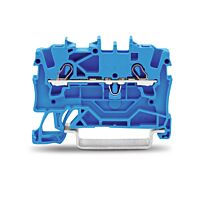 WAGO Svorka 2001-1204 2vodičová průchozí, boční a středový popis, na DIN lištu 35 × 15 a 35 × 7,5, Push-in CAGE CLAMP®, 1,50 mm², modrá