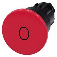 SIEMENS Tlačítko hřibové, 22 mm, kulaté, plast, červená, popisek O