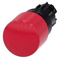 SIEMENS Tlačítko hřibové nouzového zastavení, 22 mm, kulaté, plast, červená, 30 mm, odblokování otočením