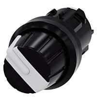SIEMENS Spínač otočný, 22 mm, kulatý, plast, bílá, otočný knoflík, 4 spínací polohy