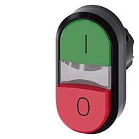 SIEMENS Dvojtlačítko 22 mm, kulaté, plast, zelená: I, červená: O