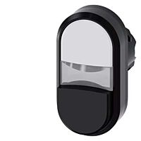 SIEMENS Dvojtlačítko 22 mm, kulaté, plast, bílá, černá
