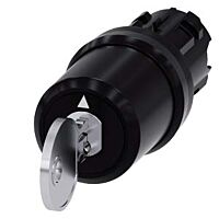 SIEMENS Spínač klíčový BKS, 22 mm, kulatý, plast, vytažení klíče I+O+II